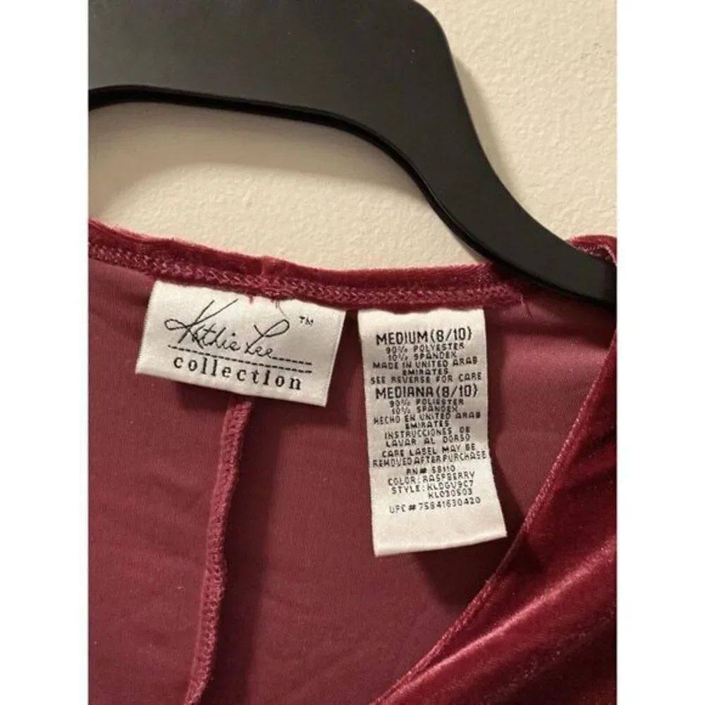 Vintage Velvet Midi Dress Raspberry With Purse Sz‎ M Y2K Fairy Goth Whimsygoth - Picture 4 of 8